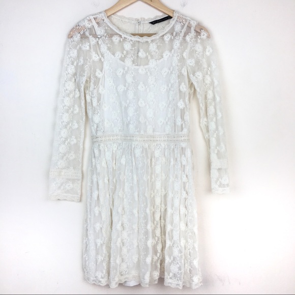 zara white long sleeve dress